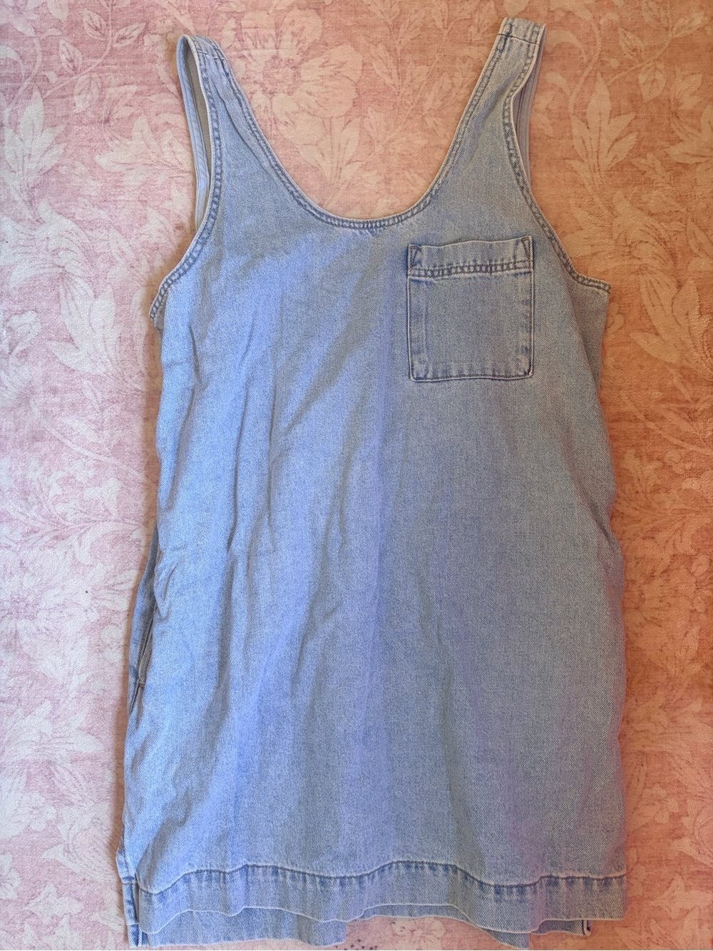 Universal Thread Light Blue Denim Tank Dress with Chest Pocket
